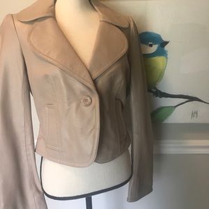 Arden B leather crop blazer, M